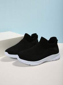 Breathable And Lightweight Women's Slip On Sneakers For Casual, Athletic, And Running Activities - Black - View 4