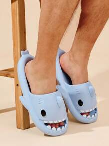 Men's Novelty Shark Shaped Slippers Beach Sandals Shark Slides - Baby Blue - View 5