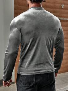 Manfinity AFTRDRK Nam Chất rắn Vòng cổ Áo thun - Bạc - Xem 2