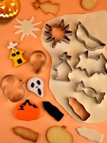 8入組/套萬聖節餅乾模型切割刀,餅乾模具 - 灰色 - 查看 2