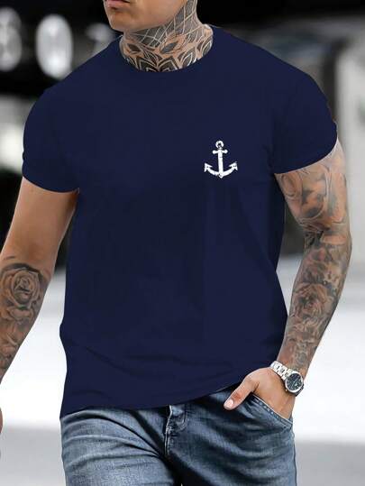Manfinity Homme Men Anchor Print Tee