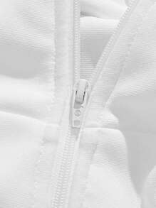 Manfinity VCAY 寬鬆款男士3d耳設計袋鼠口袋連帽衫 - 白色 - 查看 5