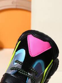 1pair Baby Toddler Walking Shoes, Color Blocking Casual Anti-slip Sports Shoes For Spring And Autumn