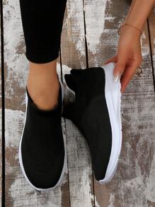 Breathable And Lightweight Women's Slip On Sneakers For Casual, Athletic, And Running Activities - Black - View 7