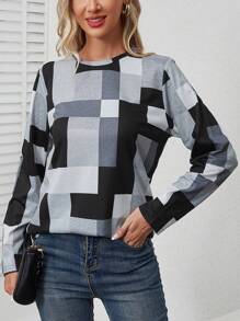 Geo Print Tee - Black - View 1