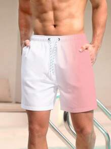 Surfspeed Men Two Tone Drawstring Waist Swim Trunks - Multicolor - View 4