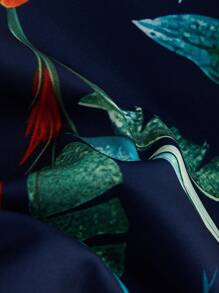 Manfinity RSRT 男士热带印花图案短袖衬衫，适合丈夫、度假 - 彩色 - 查看 3