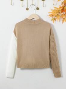 SHEIN Leap Crew Áo nỉ cổ tròn dài tay màu khối cho bé gái tuổi mới lớn - Nhiều màu - Xem 2