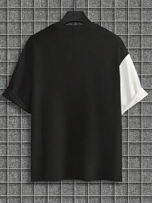 Manfinity EMRG Nam Đồ họa Khẩu hiệu Hai âm Áo thun - Đen và trắng - Xem 2