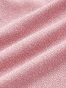 SHEIN MOD Cổ Trái tim Tay áo lồng đèn Viền bình hàng phía sau Đầm - Hồng - Xem 4