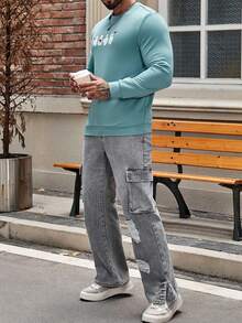 Manfinity Homme Men Halloween Cartoon Graphic Sweatshirt - Green - View 5