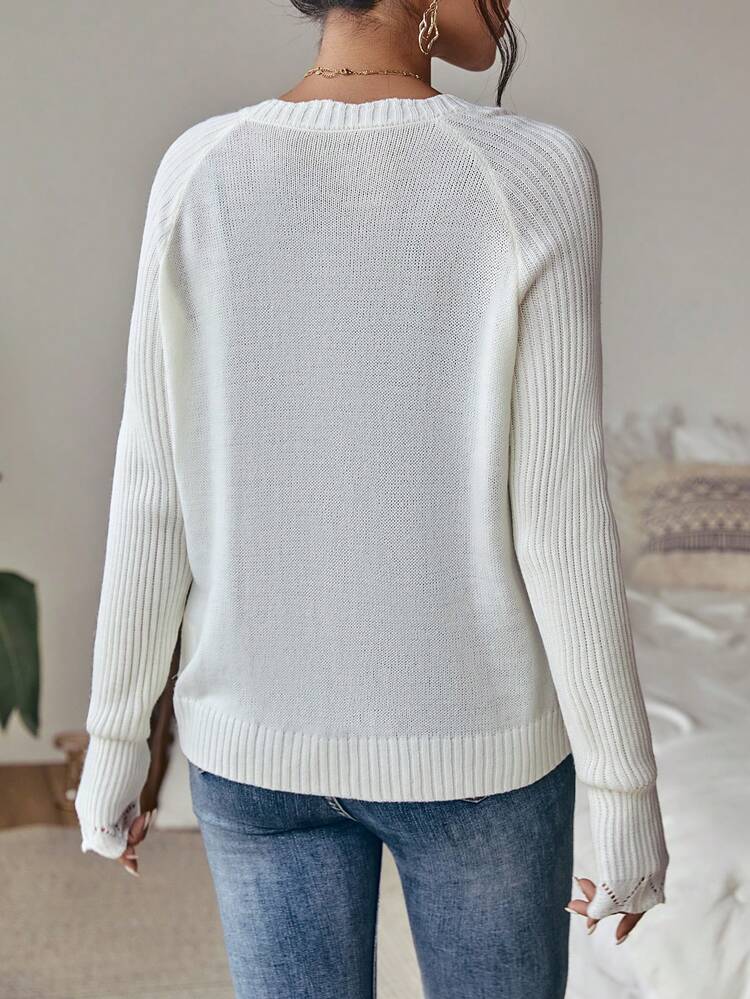 Raw Trim Raglan Sleeve Cardigan