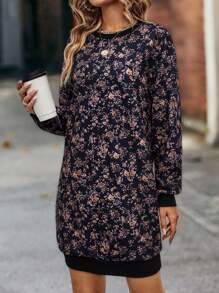 SHEIN LUNE 印花衛衣洋裝 - 藏蓝色 - 查看 4