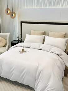 Juego de 3 piezas de funda nórdica de plumón, 100% microfibra lavada, ropa de cama ligera, con cremallera y 4 lazos en las esquinas, unicolor súper suave y cómodo (1 pieza funda nórdica/sin relleno + 2 piezas fundas de almohada/sin relleno), adecuado para dormitorio, viaje, dormitorio (ropa de cama para dormitorios de niños y niñas)