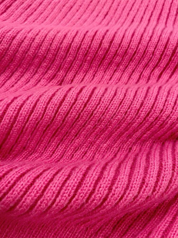 Half Zip Ribbed Knit Top