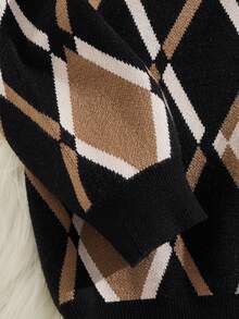 GENTILAND Áo Cardigan cài nút họa tiết Argyle rộng rãi cho nam - Nhiều màu - Xem 3