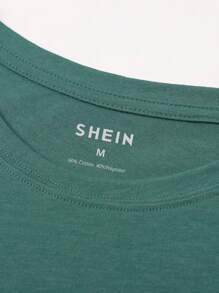 INAWLY Slogan Graphic Tee Be Real Not Perfect Graphic Tees Women Tops - Dark Green - View 6