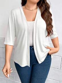 SHEIN LUNE Plus Size Fall Women Clothes Leopard Print 7/8 Sleeve Everyday Casual Bomber Jacket Back To School Clothes For Autumn & Winter