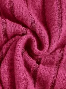 SHEIN Girlism Teen Girl Lettuce Trim Hanky Hem Crop Tee - Hot Pink - View 3