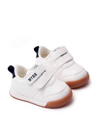 嬰兒字母圖案魔術貼防滑運動板鞋適合春天和秋天