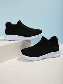 Breathable And Lightweight Women's Slip On Sneakers For Casual, Athletic, And Running Activities - Black - View 2