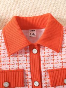 女嬰格紋印花夾克&荷葉邊洋裝 - 彩色 - 查看 3