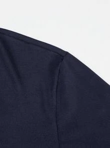 Manfinity Homme Camiseta de hombre de cuello redondo con gráfico de letras con corte holgado