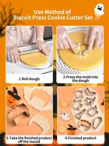 8入組/套萬聖節餅乾模型切割刀,餅乾模具 - 灰色 - 查看 4