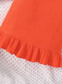 女嬰格紋印花夾克&荷葉邊洋裝 - 彩色 - 查看 7