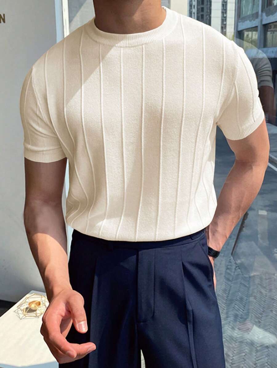 DAZY Hombres Top de punto unicolor