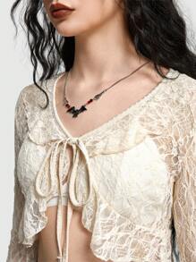 ROMWE Goth Collar con accesorio con diseño de cuenta murciélago - Negro - Ver 7