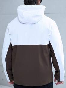 Manfinity Homme Lỏng lẻo phù hợp Nam Hai âm Áo Zip Up Hoodie Với dây rút - Xám - Xem 2