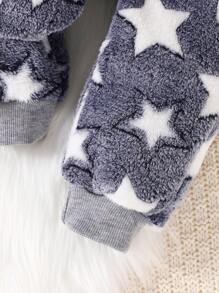 男嬰星星圖案絨毛衛衣和褲子 - 灰色 - 查看 7