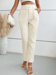 Chiquease High Waist Suit Pants - Apricot - View 4