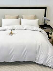 Juego de 3 piezas de funda nórdica de plumón, 100% microfibra lavada, ropa de cama ligera, con cremallera y 4 lazos en las esquinas, unicolor súper suave y cómodo (1 pieza funda nórdica/sin relleno + 2 piezas fundas de almohada/sin relleno), adecuado para dormitorio, viaje, dormitorio (ropa de cama para dormitorios de niños y niñas)