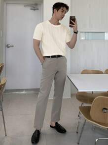 DAZY Hombres Top de punto unicolor