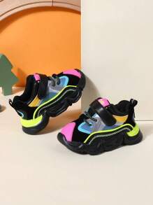 1pair Baby Toddler Walking Shoes, Color Blocking Casual Anti-slip Sports Shoes For Spring And Autumn