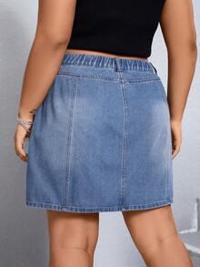Coolane Hơn Túi có nắp Váy Denim - Rửa trung bình - Xem 2