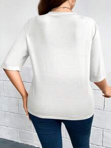 SHEIN LUNE Plus Size Fall Women Clothes Leopard Print 7/8 Sleeve Everyday Casual Bomber Jacket Back To School Clothes For Autumn & Winter