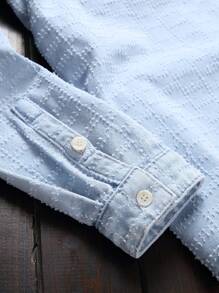 Manfinity LEGND Men Flap Pocket Denim Shirt Without Tee - Light Wash - View 8