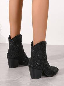 Của phụ nữ Đúng mốt Giày ống Tây Với Cao gót Đối với Các hoạt động ngoài trời - màu đen - Xem 2