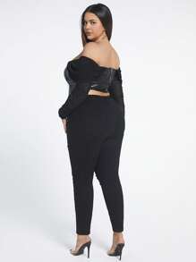SHEIN SXY Taglie Forti Jeans skinny strappati - nero - Visualizzare 2