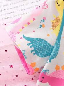 SHEIN 小女童卡通圖案T恤連衣裙 - 彩色 - 查看 3