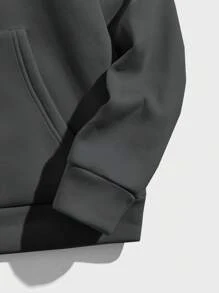 Manfinity VCAY Men Bear Print Drawstring Hoodie - Dark Grey - View 4