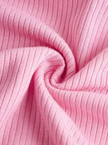 SHEIN Chica adolescente Vestido con cordón lateral fruncido con nudo lateral - Rosa Pálido - Ver 4
