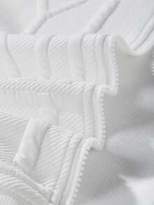 SHEIN Tween Girl Bear Decor Zip Up Hooded Sweatshirt - White - View 4