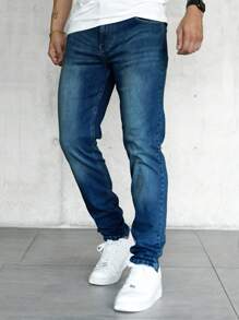 男士斜口袋牛仔褲