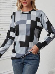 Geo Print Tee - Black - View 4