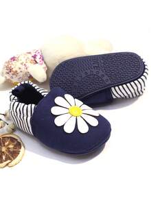 Bebé Chicas flor Zapatos mary jane con Correa elástica , cómodo con dulce para aprendiendo a - azul real - Ver 2