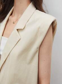 BizChic 1pc Solid Blazer Vest & 1pc Belted Shorts